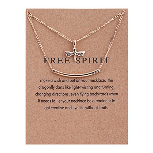 Product Cover Jude Jewelers Retro Vintage Inspirational Charm Cocktail Party Necklace Birthday Gifts (Free Spirit)