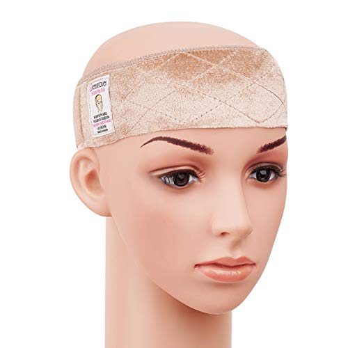 Product Cover Dreamlover Elastic Wig Grip Headband, Adjustable Thin Velour Wig Scarf Hat Grip Band, Tan