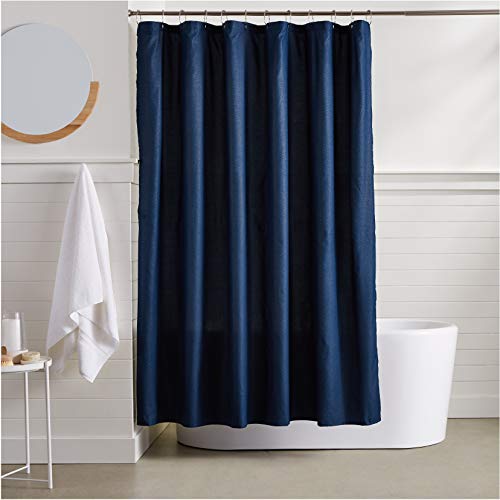 Product Cover AmazonBasics Waffle Texture Shower Curtain - 72 Inch, Navy Blue