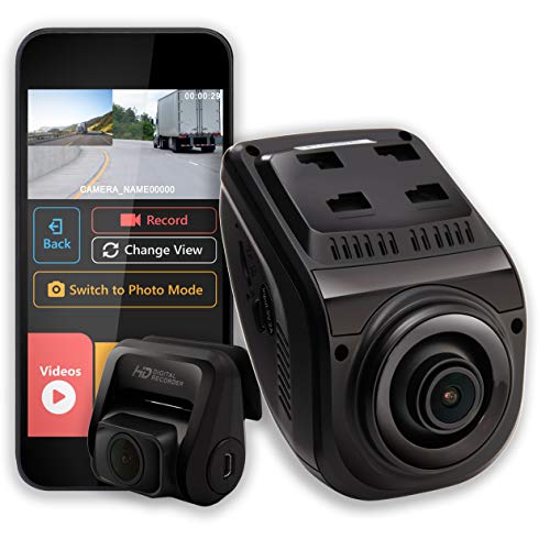Product Cover Rexing V1P 3rd Generation Dual 1080p Full HD Front and Rear 170 Degree Wide Angle Wi-Fi Car Dash Cam with Supercapacitor, 2.4