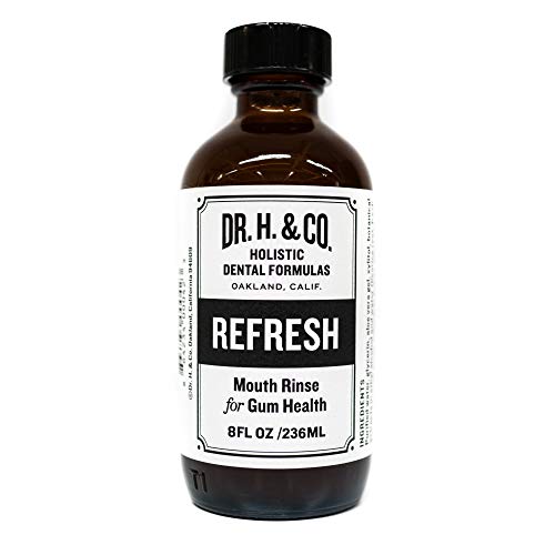 Product Cover Dr. H. & Co. Dentist Formulated Refresh Mouthwash - All Natural Herbal and Holistic Mouth Rinse for Healthy Gums and Teeth (8oz Glass Bottle)