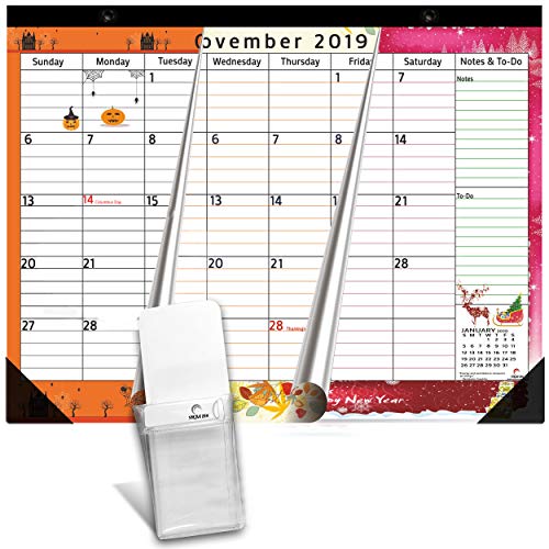 Product Cover Magnetic Calendar 2020 for Fridge by StriveZen, 17x12 inch, Large Monthly Oct 2019- Dec 2020, Strong Magnets for Refrigerator, Bonus Magnetic Pen Holder, Holiday Theme, eBook on Organizing