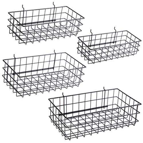 Product Cover Pegboard Baskets Set of 4 Black - Hooks to 1/4