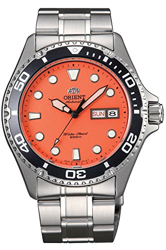 Product Cover Orient Ray Raven II Automatic Orange Dial Mens Watch FAA02006M9