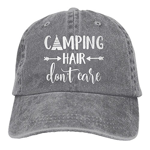 Product Cover Unisex Camping Hair Don't Care Vintage Adjustable Baseball Cap Denim Dad Hat