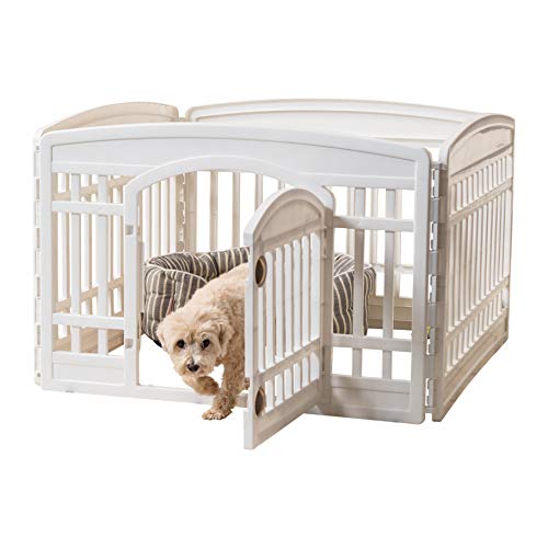 Product Cover IRIS 24'' 4 Panel Exercise Pet Playpen with Door, White
