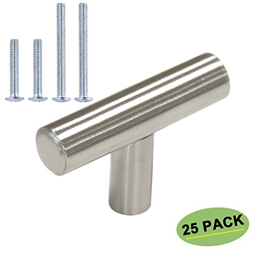 Product Cover Kitchen Cabinet Knobs Brushed Nickel 25 Pack Drawer Knobs - homdiy HD201SN Bathroom Cabinet Hardware Knobs 2in Overall Length Single Hole Drawer Pulls and Knobs for Dresser Drawers