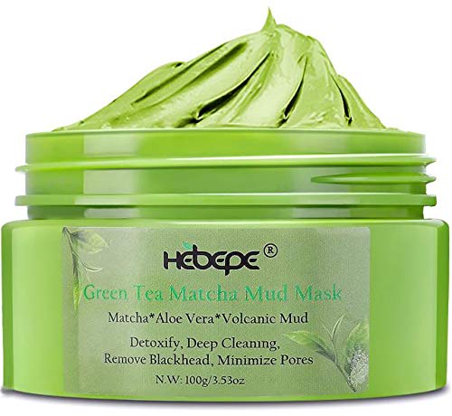 Product Cover Hebepe Matcha Green Tea Face Mud Mask with Aloe Vera-Cleansing, Hydarting, Detoxing, and Healing Clay Mask-Pore, Acne, and Blackhead Treatment for All Skin Type