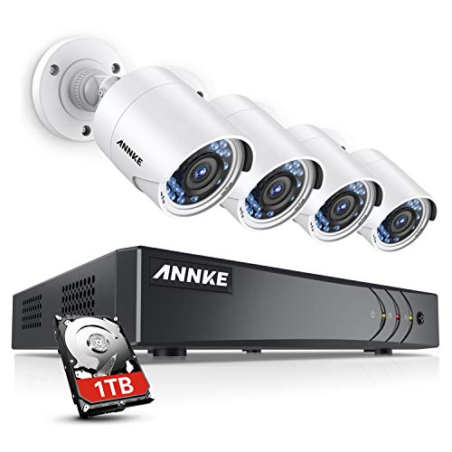 Product Cover ANNKE Surveillance Camera System, 8CH 3MP CCTV DVR Recorder and 4X Full-HD 1080P Security Camera with Ultra Clear 100ft Night Vision for Outdoor Use, Email Alert with Snapshot, 1TB Hard Drive Included