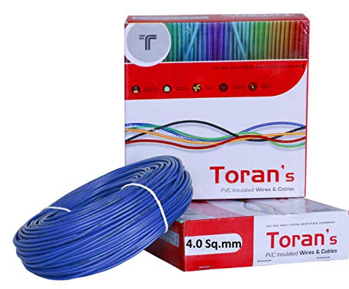 Product Cover DMTTM-TORAN- 4 SQ/MM Single CORE PVC FR Insulated Copper Flexible Wires (Blue) | Electric Wire | | 4 sq mm Wire |