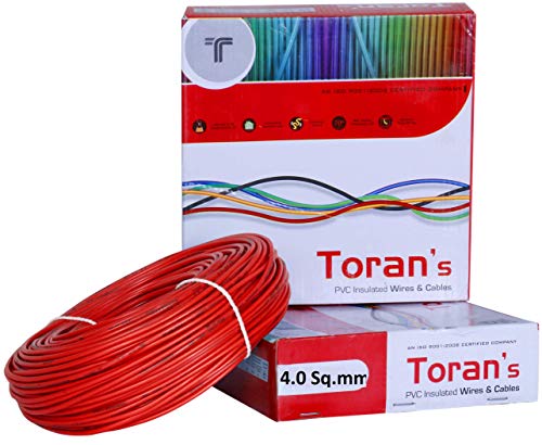 Product Cover DMTTM-TORAN- 4 SQ/MM Single CORE PVC FR Insulated Copper Flexible Wires (RED) | Electric Wire | | 4 sq mm Wire |
