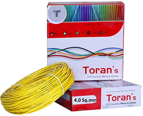 Product Cover DMTTM-TORAN- 4 SQ/MM Single CORE PVC FR Insulated Copper Flexible Wires (Yellow) | Electric Wire | | 4 sq mm Wire |