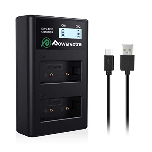Product Cover Powerextra NP-W126S Battery Charger Compatible with Fujifilm NP-W126s, X100f X-A1 X-A2 X-A3 X-A5 X-A7 X-A10 X-A20 X-E1 X-E2 X-E2S X-E3 X-Pro1 X-Pro2 X-T1 X-T2 X-T10 X-T20 X-T100 X-M1 FinePix HS30EXR