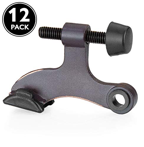 Product Cover 12 Pack Hinge Pin Oil Rubbed Bronze Door Stops -Heavy Duty Adjustable Door Stopper 2-1/2