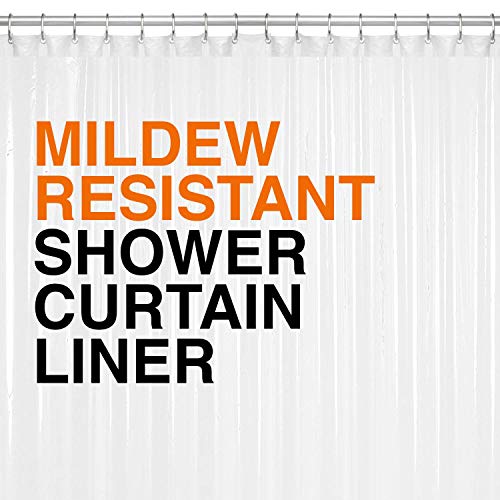 Product Cover Mildew Resistant PEVA Shower Curtain Liner 72x72 Clear 10G Thickness, Mildew Resistant and No Chemical Smell