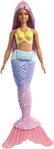 Product Cover Barbie Dreamtopia Mermaid Doll, Approx. 12-Inch, Rainbow Tail, Purple Hair, for 3 to 7 Year Olds