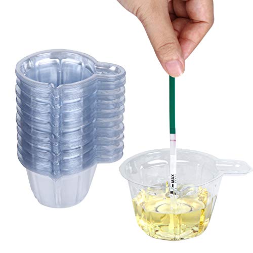Product Cover 100 Pack Urine Cups, Esee Plastic Disposable Urine Specimen Cups for Ovulation Test/Pregnancy Test/pH Test Etc. 40ML