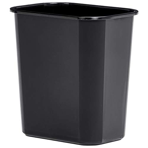 Product Cover AmazonBasics 3 Gallon Plastic Commercial Trash Waste Basket, Black, 4-Pack - WMG-00046