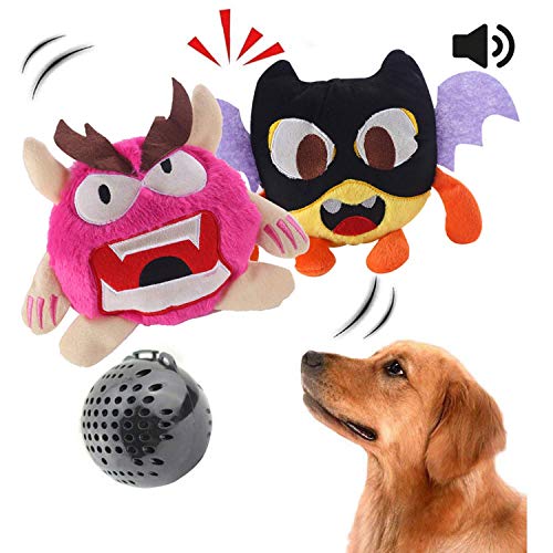 Product Cover NEILDEN Interactive Dog Toys, Giggle Plush Dog Toy, Crazy Shake Bounce Boredom Toys for Small to Medium Dogs to Exercise Entertain Boredom Training for Dogs (Two Plush Toys+Squea