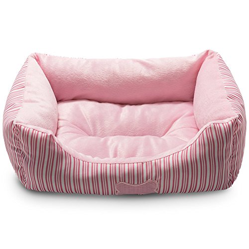 Product Cover Hollypet TC Fabric Plush Small Dog Cat Bed Self-Warming Pet Bed, Pink