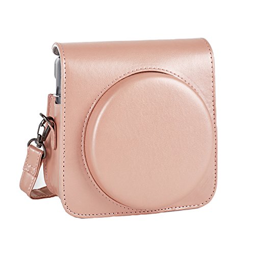 Product Cover Phetium Protective Case Compatible with Fujifilm Instax Square SQ6 Instant Film Camera, Soft PU Leather Bag with Adjustable Shoulder Strap (Blush Gold)