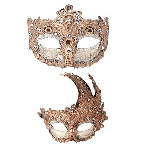 Product Cover YUFENG 2pcs Venetian Masquerade Prom Party Masks Costumes Party Accessory