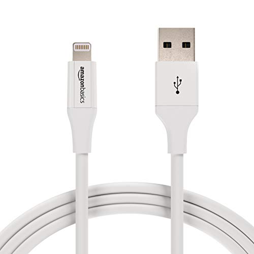 Product Cover AmazonBasics Lightning to USB A Cable, Advanced Collection, MFi Certified iPhone Charger, White, 6 Foot, 2 Pack