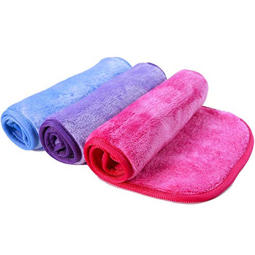 Product Cover Nugilla Makeup Remover Cloth/Reusable Microfiber Cleansing Towel - Suitable for All Skin Types，Wipe Away Dirt, Oil and Cosmetics - Multiple Colours - 3 Pcs