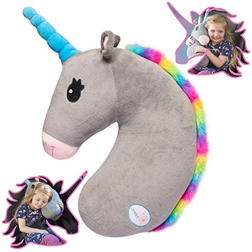 Product Cover Tulatoo Unicorn Travel Pillow - The Perfect Unicorn Pillow and Kids Travel Pillow - Can be Used as a seat Belt Pillow for Kids, Kids car Neck Pillow, Seatbelt Pillow