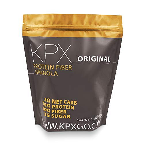 Product Cover KPX Keto Protein Fiber Egg White Granola Cereal, Extremely Low Carb High Fiber Cereal, Digestive Prebiotic Colon Cleanser, Gluten Free, Grain Free (1.33lb Bulk Bag)