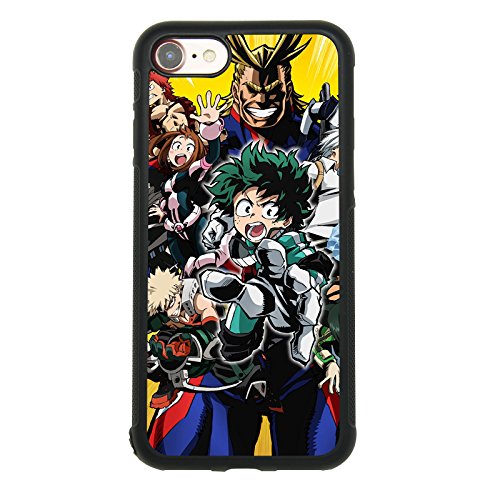 Product Cover Anime My Hero Academia Theme Case for iPhone 7, iPhone 8 (4.7 Inch) TPU Silicone Gel Edge + PC Bumper Case Skin Protective Printed Phone Full Protection Cover