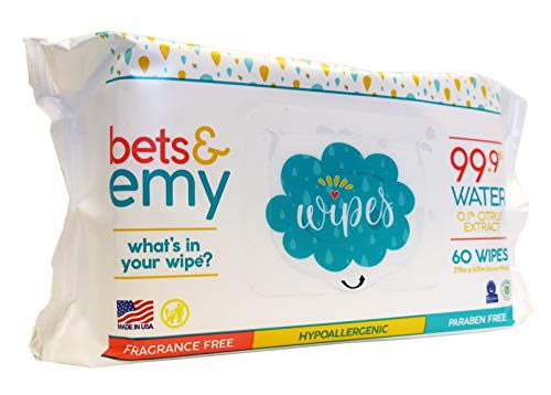 Product Cover BETS & EMY American-Mom Made Baby Wipes 99.9% Water! 540 Count (9 Packs of 60 Count)