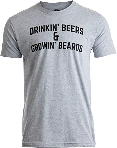 Product Cover Drinkin' Beers & Growing Beards | Funny Drinking Buddies Beer Games Party T-Shirt-(Adult,L) Sport Grey