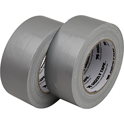 Product Cover Grizzly Brand Professional Grade Duct Tape, Silver Color Multi Pack, 11mil Thick (1.88 inch x 30 Yards), 48mm x 28m, 2-Pack Rolls