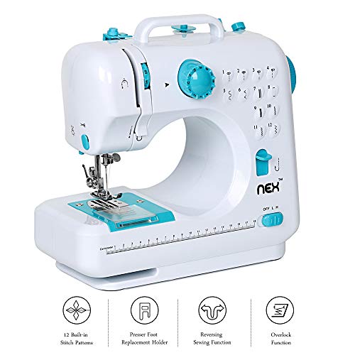 Product Cover NEX Multi-Function Electric Sewing Machine for Household use Portable Adjustable 2-Speed Double Thread Crafting Mending with Foot Pedal