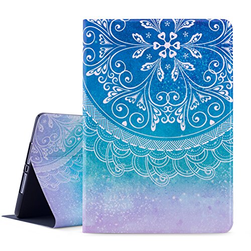 Product Cover Dopup iPad 9.7 Case 2018/2017 iPad Case, Premium Leather Folio Case Cover for Apple iPad 9.7 inch, Multiple Viewing Angles Stand, Also Fits iPad Air 2/ iPad Air (Blue Mandala)