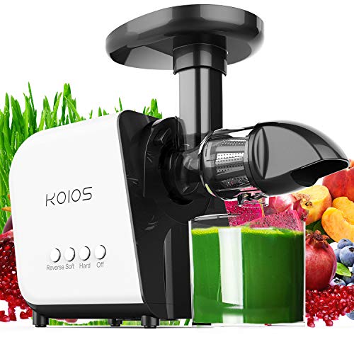 Product Cover KOIOS Slow Masticating Juicer Extractor Machines ≤60 dB, Reverse Function & 7 Level Longer Spiral System, BPA-Free, Cold Press Juicer Machines with Brush, Creates High Nutrient Fruit and Veggies Juice