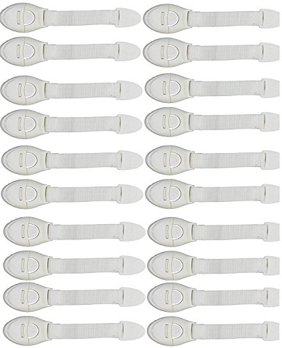 Product Cover Store2508® 20 pcs Baby Infant Safety Locks Latches Door Cupboard Cabinet Fridge Drawer Locks (White)