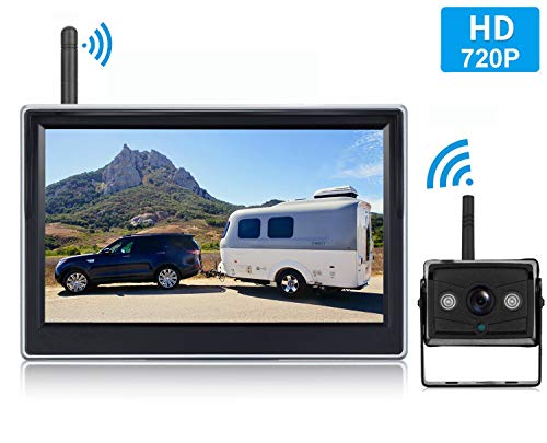 Product Cover Emmako HD 720P Digital Wireless Backup Camera With 5'' Monitor System For Trailer,Truck,RV,Motorhome,High-Speed Observation Camera Adjustable Rear/Front View, Guide Lines ON/Off,IP69K Waterproof