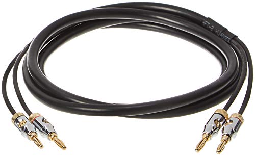 Product Cover AmazonBasics Speaker Cable with Gold-Plated Banana Tips - CL2 - 99.9% Oxygen Free - 6-Foot