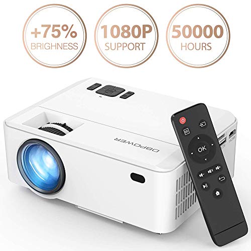 Product Cover DBPOWER Projector, Upgraded 3500 Lux Mini Projector, 50000 Hrs 1080P Supported Video Projector Compatible with HDMI, USB, VGA, AV, TF, TV Stick and Smartphone (Upgraded Brightness and Reduced Noise)