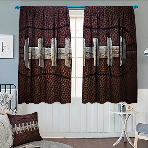 Product Cover Sports Decor Collection Thermal Insulating Blackout Curtain American Football Themed Fun Traditional Sport Close Up Photo Pattern Patterned Drape For Glass Door 52