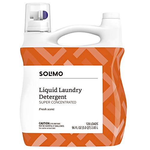 Product Cover Amazon Brand - Solimo Concentrated Liquid Laundry Detergent, Fresh Scent, 128 loads, 96 Fl Oz