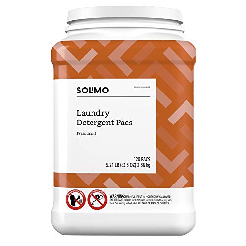Product Cover Amazon Brand - Solimo Laundry Detergent Pacs, Fresh Scent, 120 count