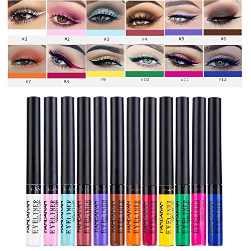 Product Cover Matte Liquid Eyeliner, Spdoo 12 Colors Waterproof High Pigmented Colorful Eye Liner Pen Set