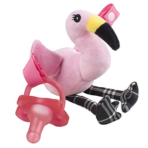 Product Cover Dr. Brown's Lovey Pacifier and Teether Holder, Flamingo with Pink, 0 Months+