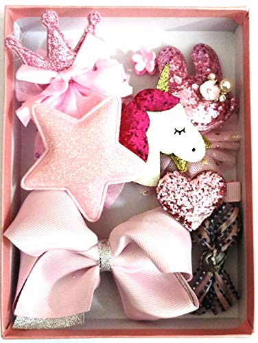 Product Cover Cuty Kraft Lovely Baby Girl 11 pcs hair clip set with box - pink