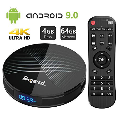 Product Cover Android 9.0 TV Box 4GB RAM 64GB ROM, Bqeel U1 Pro Android Box RK3318 Quad-Core 64bits Dual-WiFi 2.4G/5.0G,3D Ultra HD 4K H.265 USB 3.0 BT 4.0 Smart TV Box