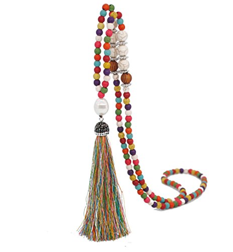 Product Cover Beads Necklace Chakra Boho Statement Long Chain Tassel Yoga Jewerly Handmade Fashion Jewelry