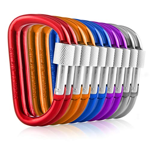Product Cover Revel Kid Carabiner Clip - Set of 10 Locking Multicolor D Shape 3 inch Clips
